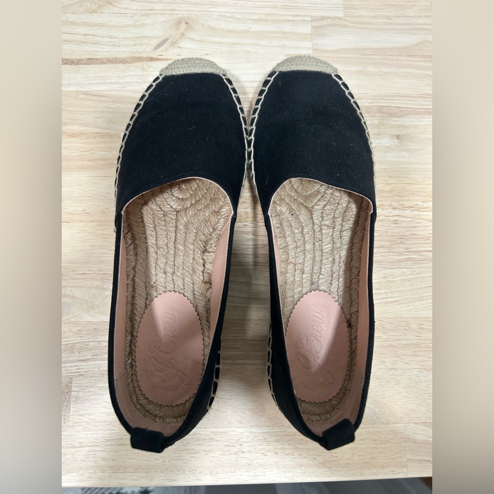 Black Espadrille Flats by J crew ladies size 8 unworn